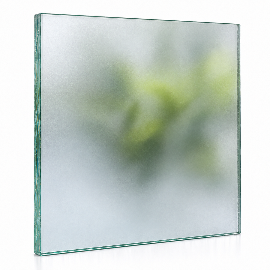 Sandblast frosted glass sample