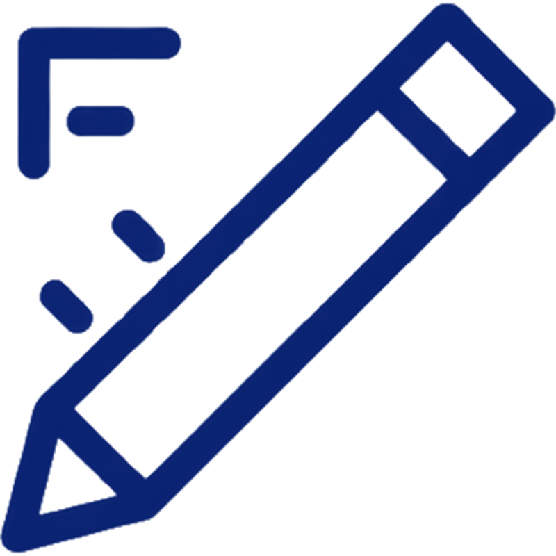 Pencil icon representing custom iron door design