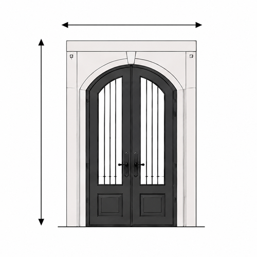 Iron door width and height measurement diagram