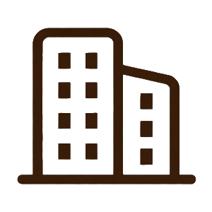 Buildings icon representing residential and commercial projects