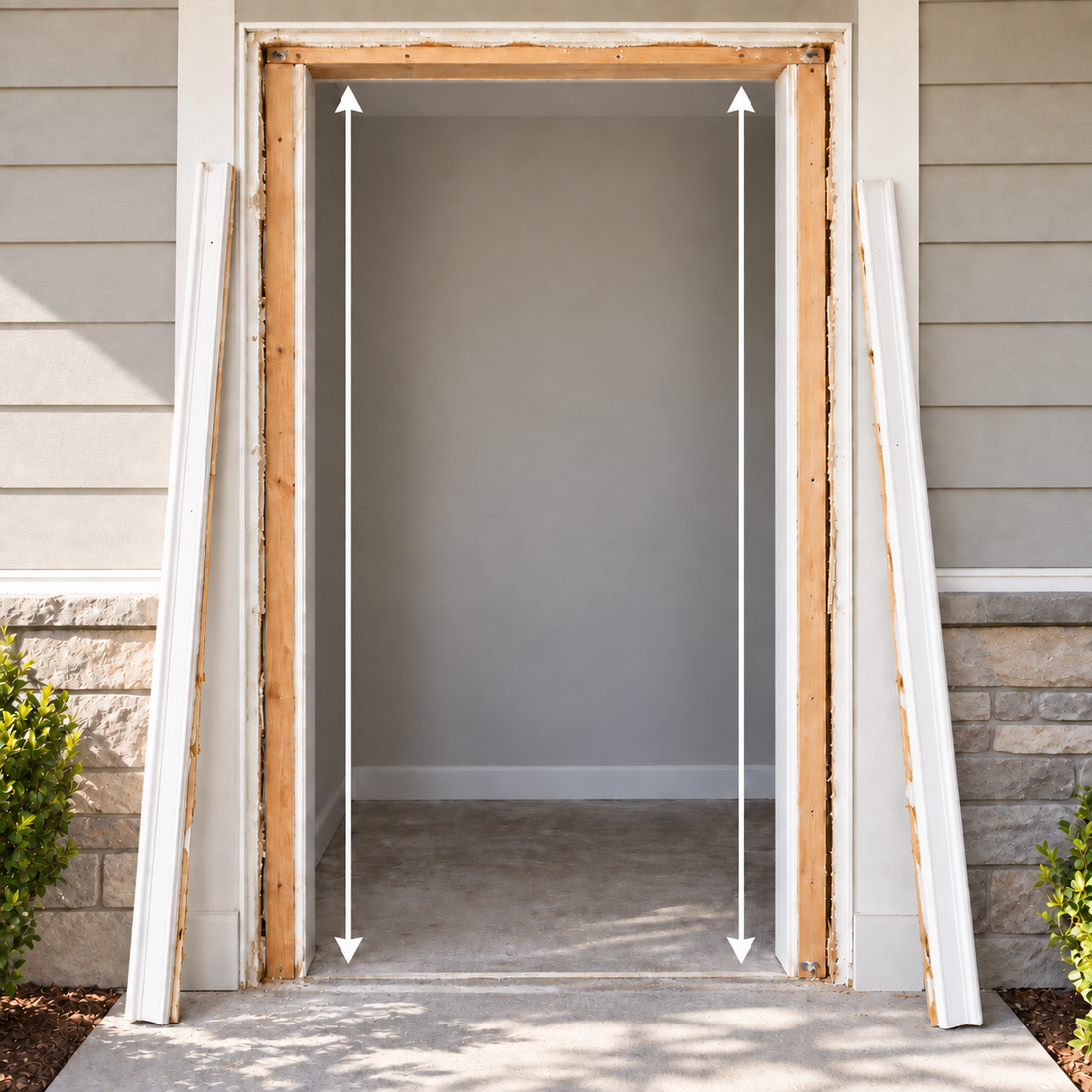 Measuring rough opening height vertically