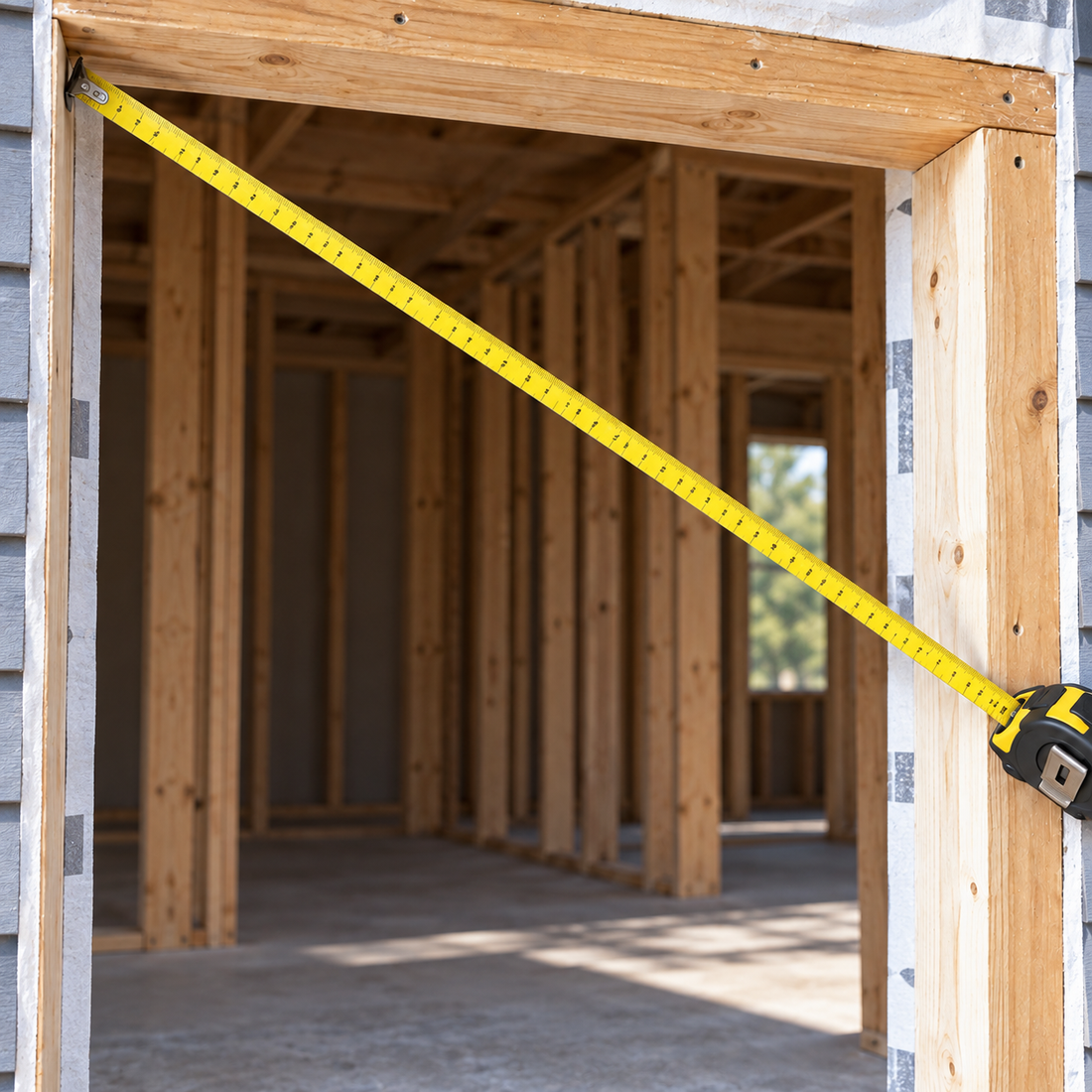 Checking a door rough opening using diagonal measurements