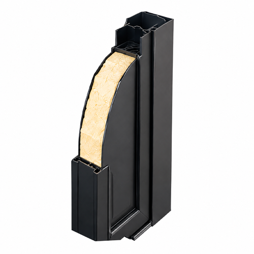 Insulated iron door cross-section showing the internal core