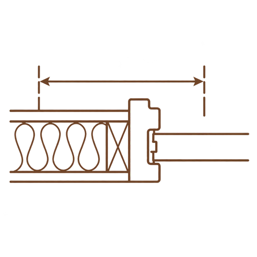 Door jamb depth measurement icon