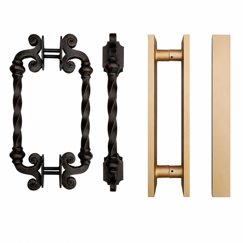 Traditional and modern iron door handle options