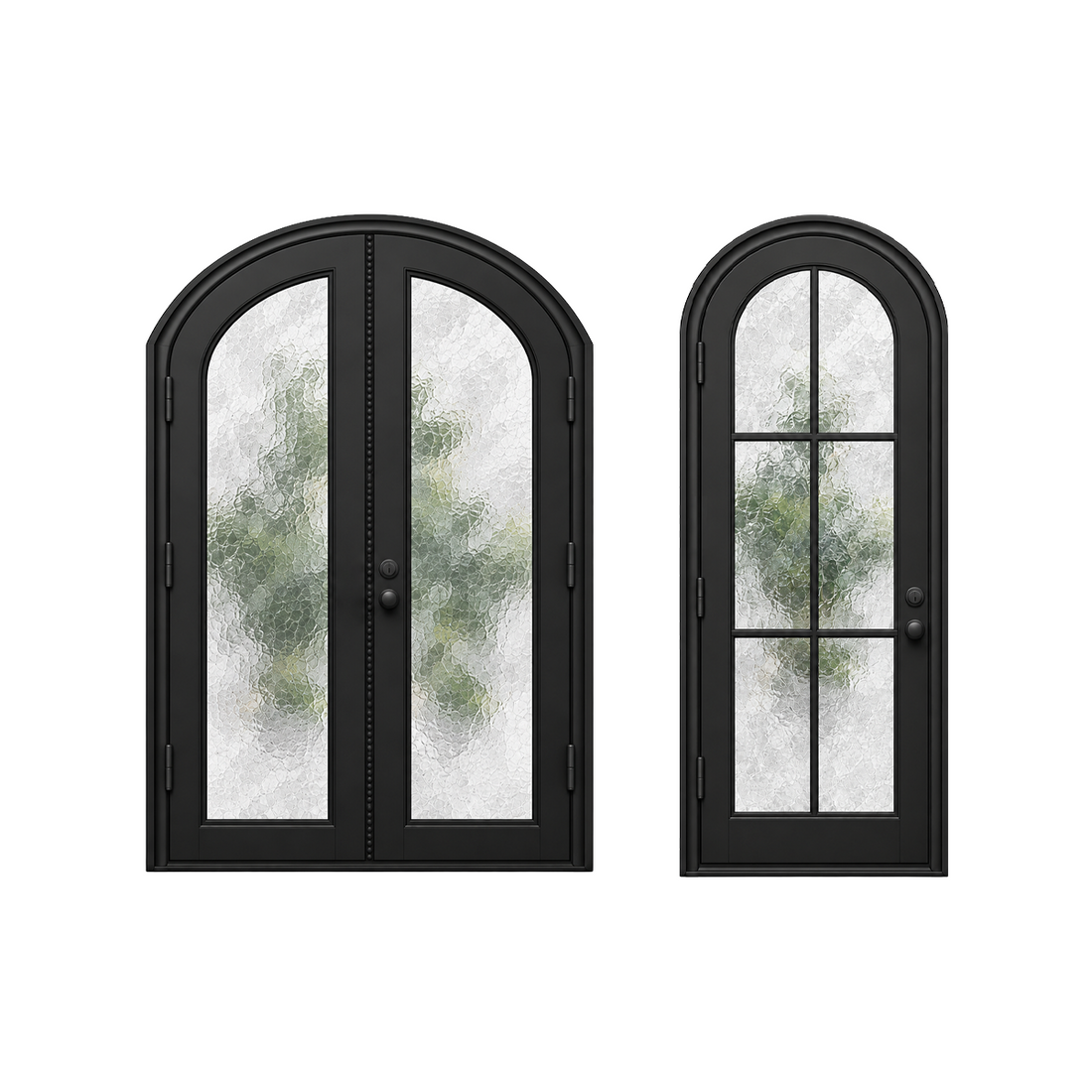 Single and double iron door full arch top styles