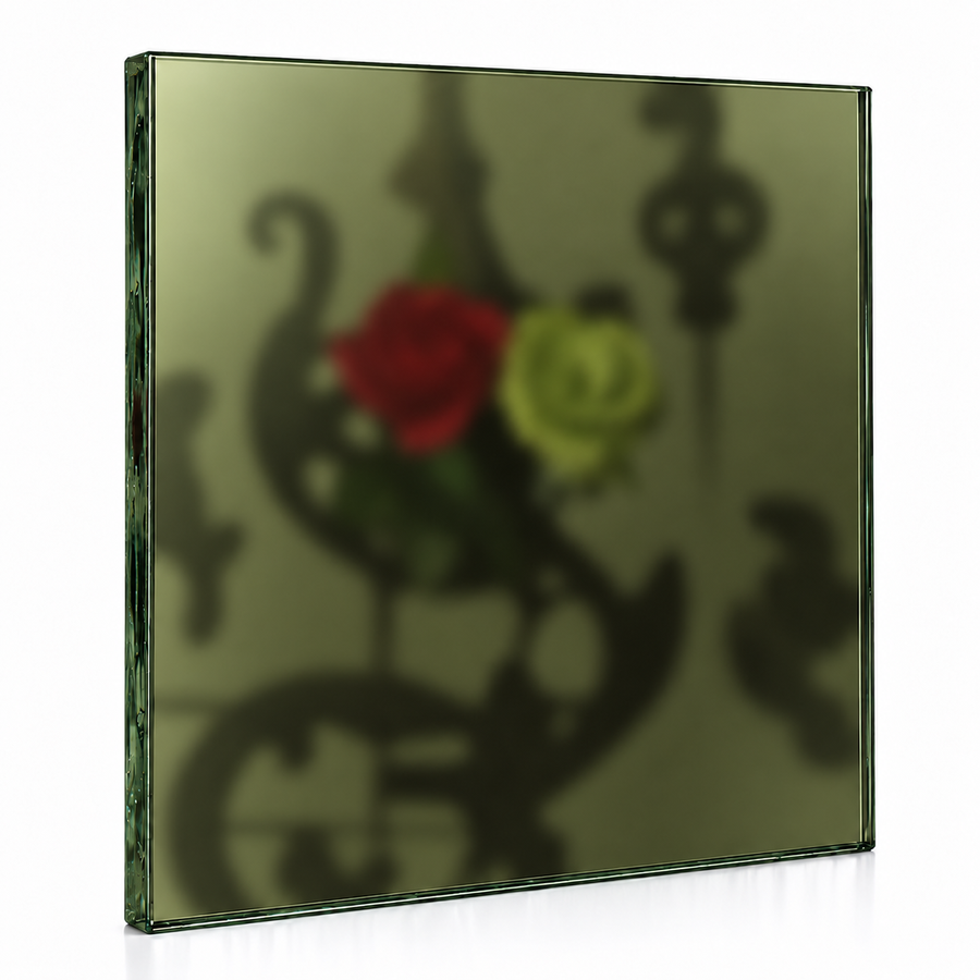 Green reflective glass sample