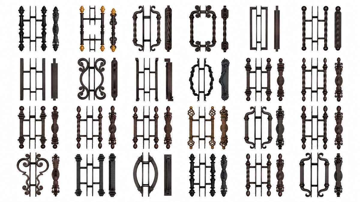 Traditional iron door handle selection chart