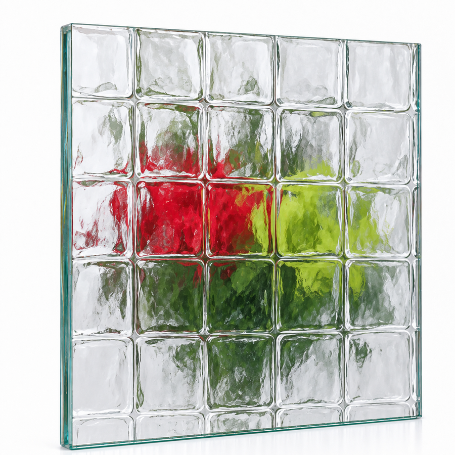 Square patterned glass sample